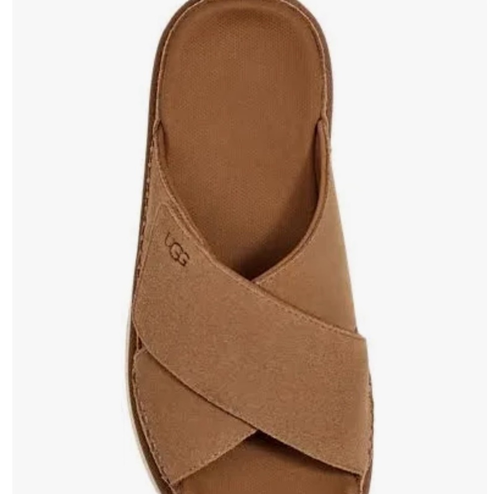UGG Chestnut Goldenstar Cross Slide Sandals - Picture 2 of 4